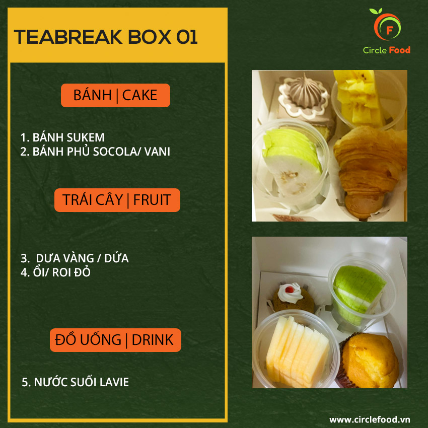 Menu thực đơn teabreak box TBB01