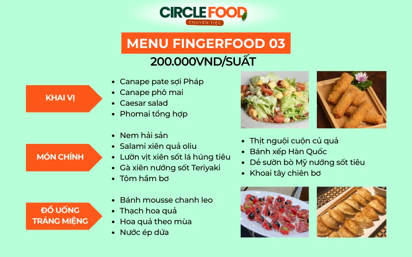 Thực đơn Finger Food cho tiệc sinh nhật/party thân mật