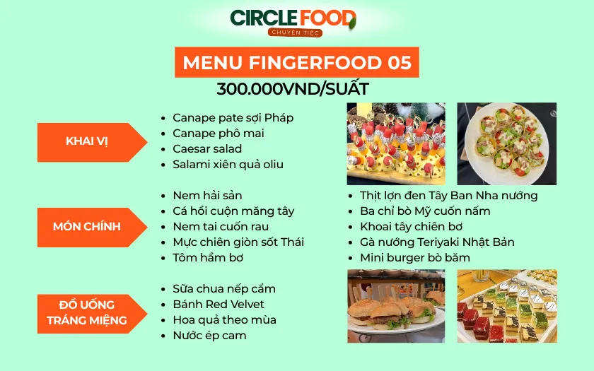 Thực đơn lý tưởng cho tiệc ngoài trời hoặc buffet