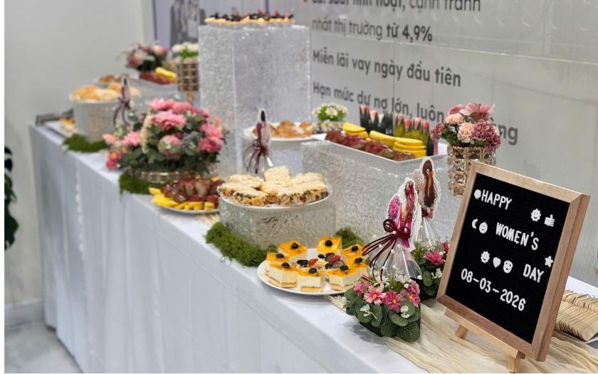 Setup bàn Teabreak dành cho nhân viên nữ