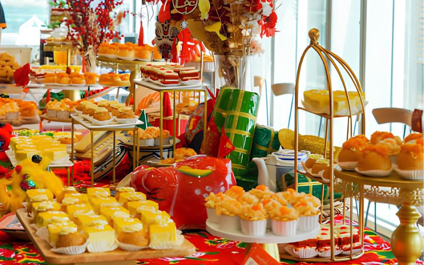 Setup bàn Teabreak khai xuân doanh nghiệp