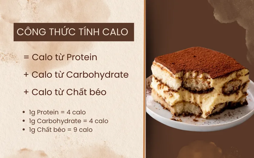 Cách tính calo trong bánh Tiramisu