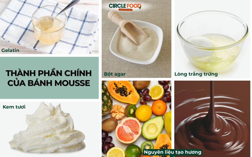 Bánh Mousse được làm từ đa dạng các nguyên liệu