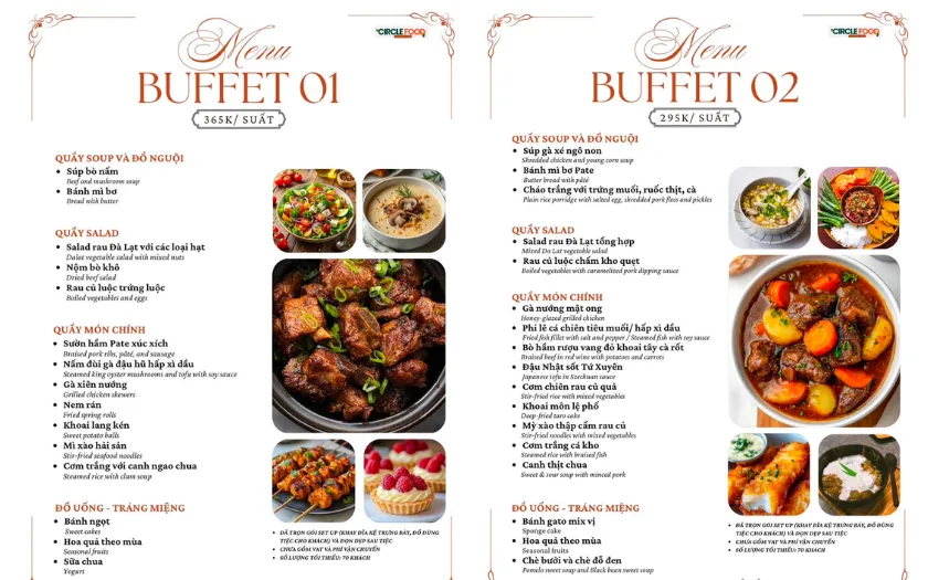 Menu buffet tại Circle Food