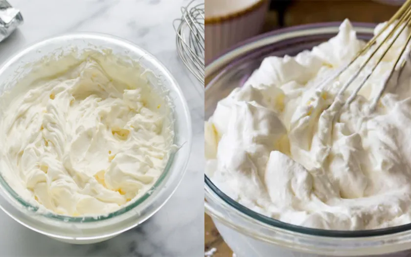 Trộn theo tỉ lệ 3 phần cream cheese với 1 phần heavy cream