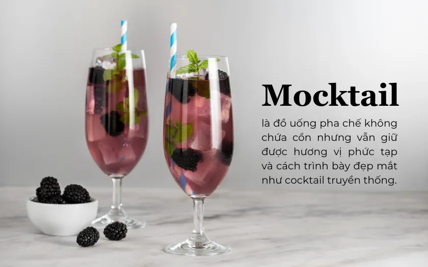 Mocktail là viết tắt của cụm từ Mock + Cocktail