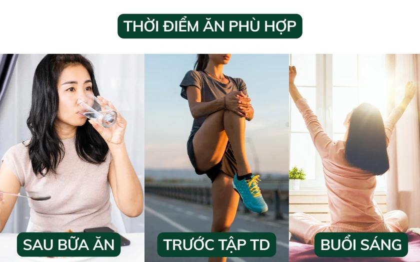 Thời điểm ăn phù hợp sẽ giúp bớt cảm giác thèm ăn và cơ thể hấp thu đường kém hơn