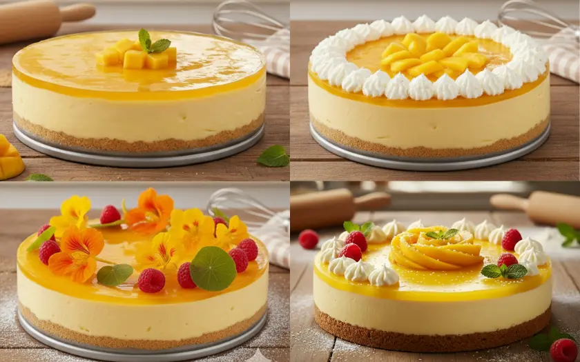 Gợi ý một vài cách trang trí bánh mousse xoài