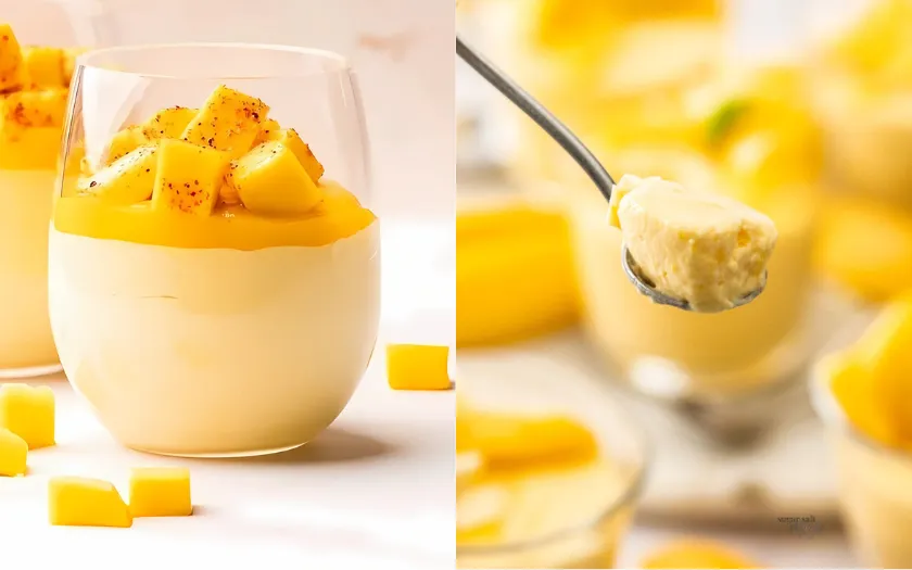 Ly mousse chanh dây xoài mịn tan, vị chua ngọt hòa quyện