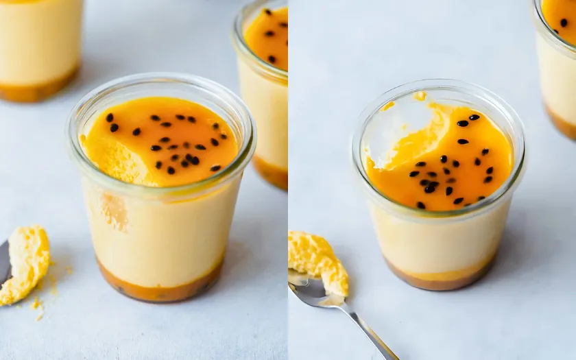 Bánh mousse chanh dây ít béo, thanh mát phù hợp với người ăn kiêng