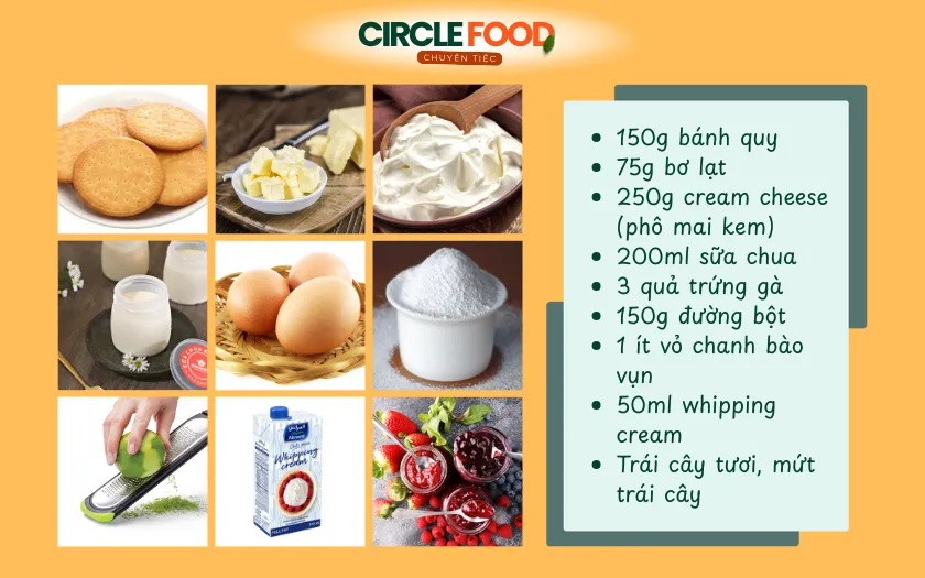 Nguyên liệu làm bánh Cheesecake nướng