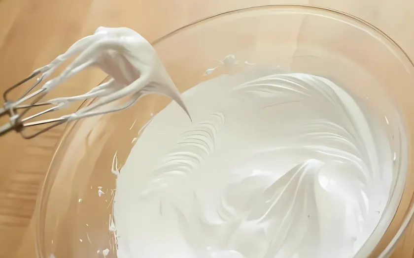 Đánh whipping cream đến khi kem bông mềm
