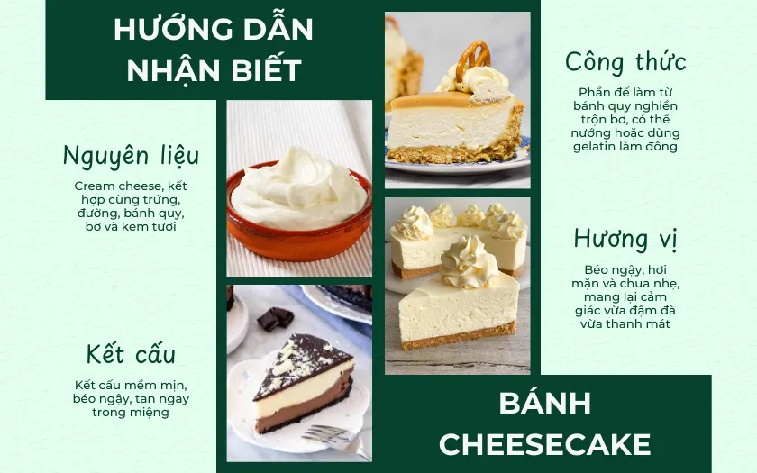 Hướng dẫn nhận biết bánh Cheesecake