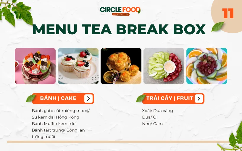 Menu Tea Break Box 11