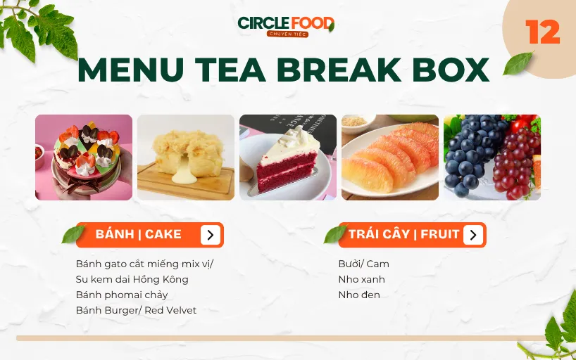 Menu Tea Break Box 12