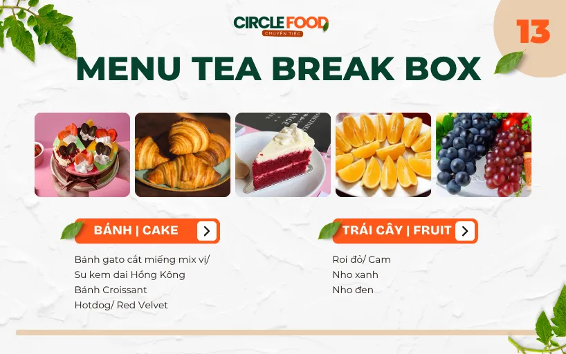 Menu Tea Break Box 13