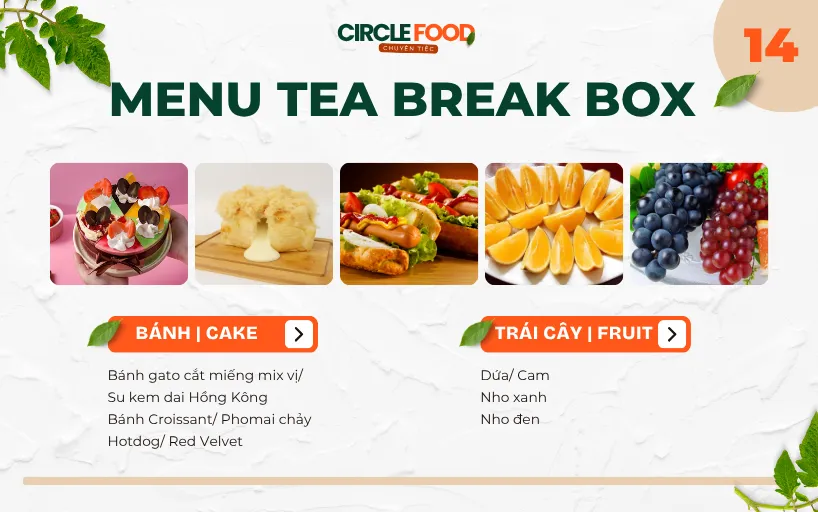 Menu Tea Break Box 14