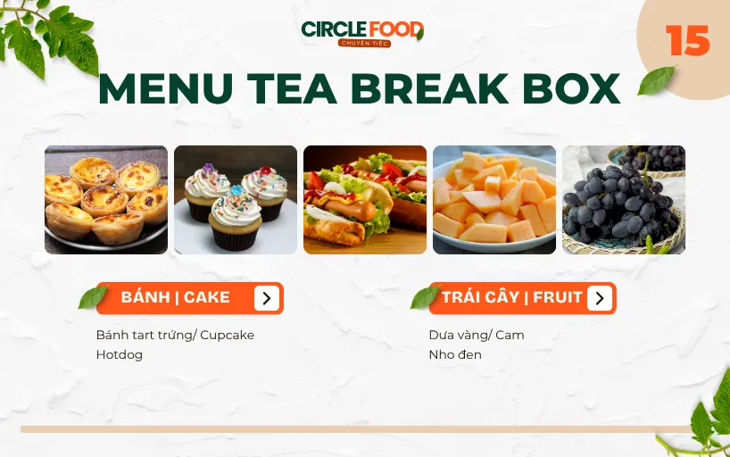 Menu Tea Break Box 15