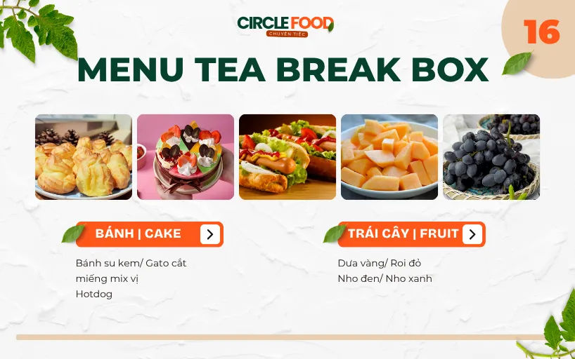 Menu Tea Break Box 16