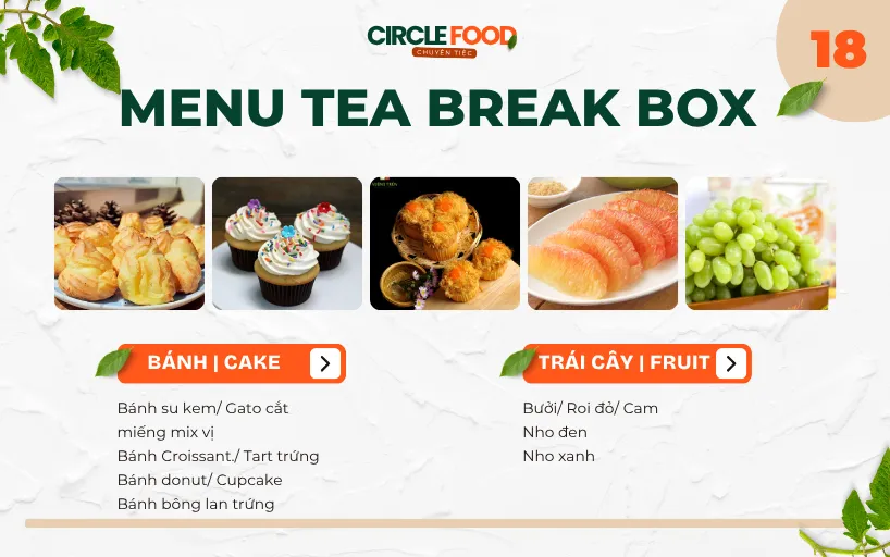 Menu Tea Break Box 18