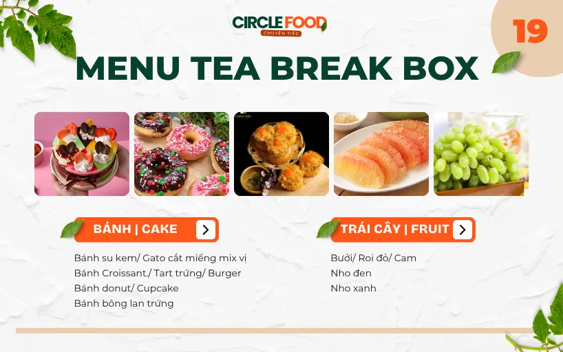 Menu Tea Break Box 19