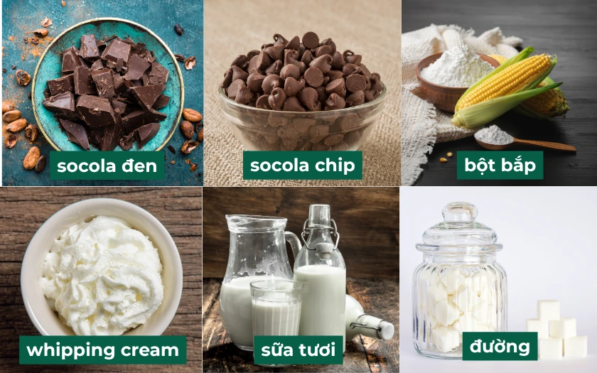 Nguyên liệu chính làm bánh mousse socola