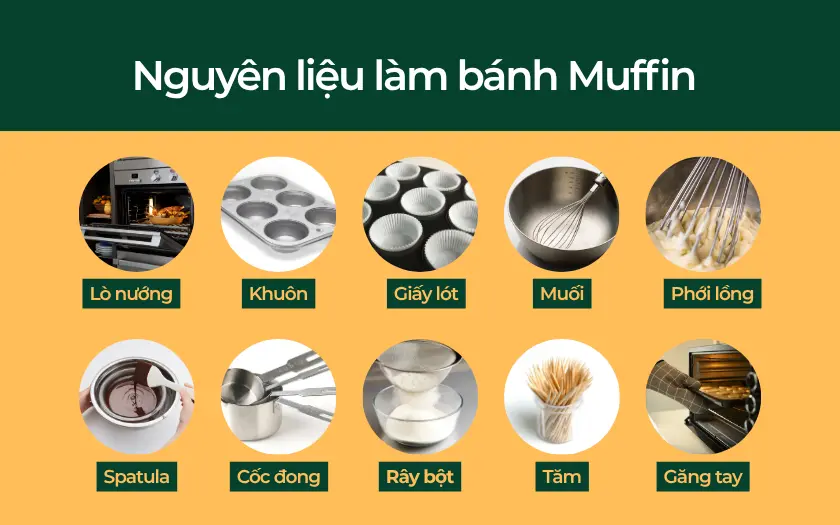 Dụng cụ chính làm bánh Muffin