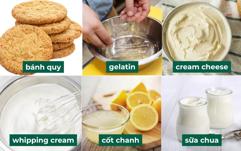 Nguyên liệu chính làm chesecake sữa chua