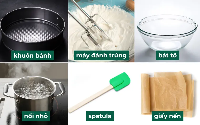 Dụng cụ chính làm chesecake sữa chua