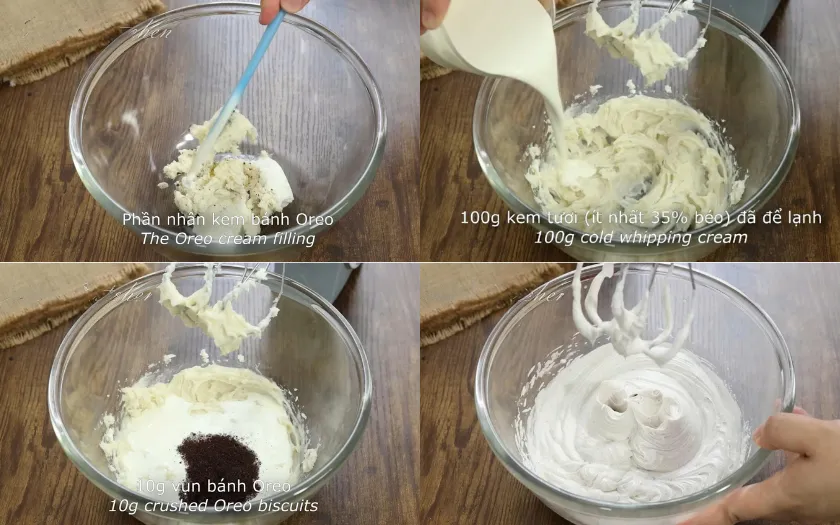 Lớp kem mịn béo dùng trang trí cupcake