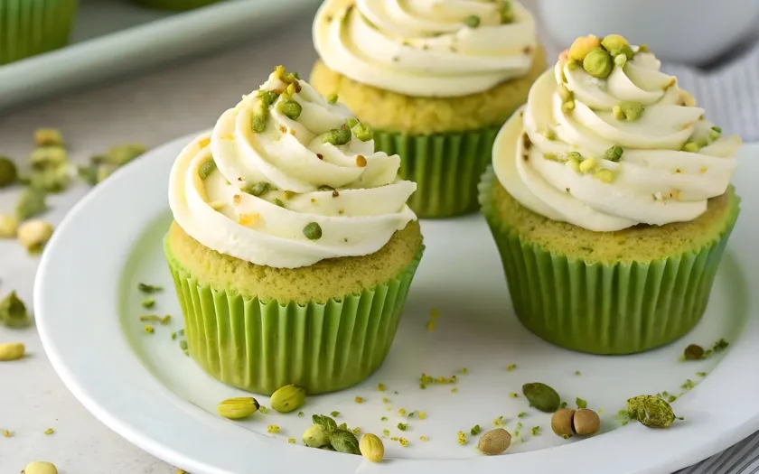 Cupcake lá dứa mang màu xanh tự nhiên, hương thơm dịu và vị ngọt nhẹ
