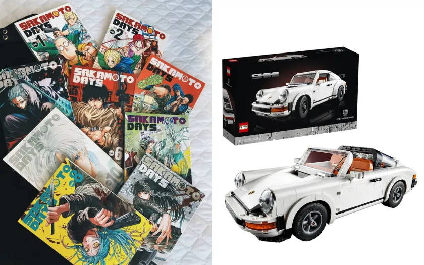 Bộ truyện tranh manga hành động và bộ lắp ráp mô hình xe thể thao dành cho nam giới 