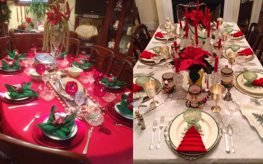 Gấp khăn thành hình ngôi sao hoặc cây thông giúp bàn tiệc thêm sinh động