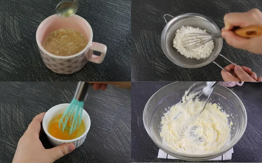 Chuẩn bị hỗn hợp khô và nước theo đúng định lượng 