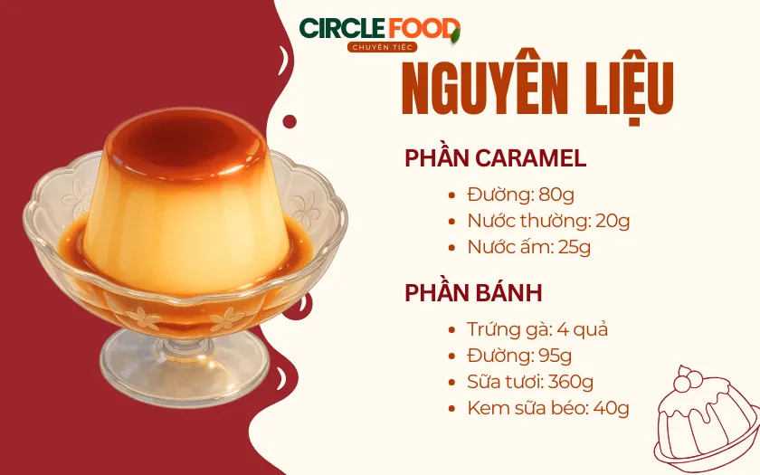 Nguyên liệu làm bánh Pudding trứng
