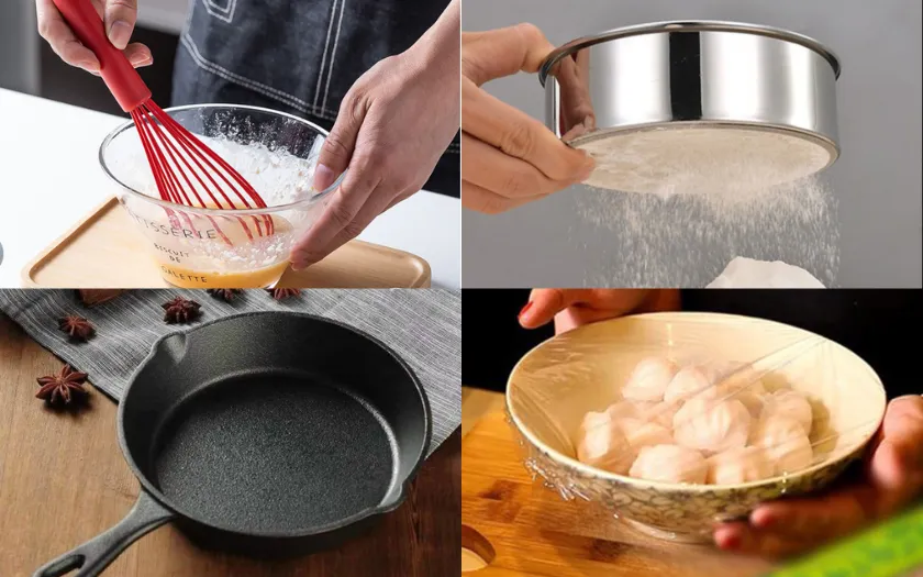 Dụng cụ hỗ trợ quá trình làm crepe matcha pudding