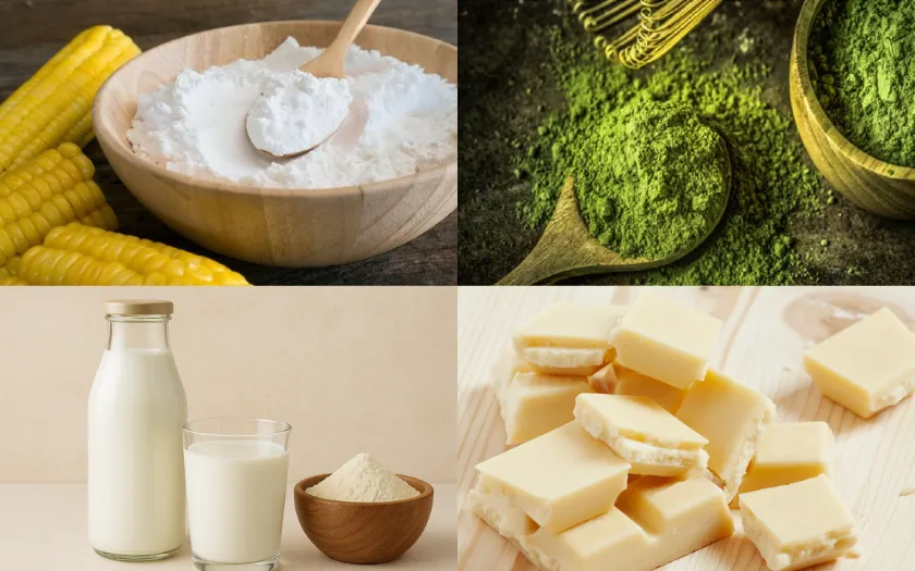 Nguyên liệu để làm matcha pudding không dùng gelatin