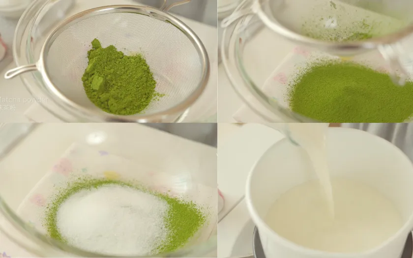 Bước 2: Chuẩn bị phần matcha pudding 