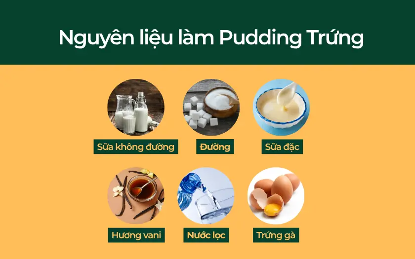 Nguyên liệu làm pudding trứng​