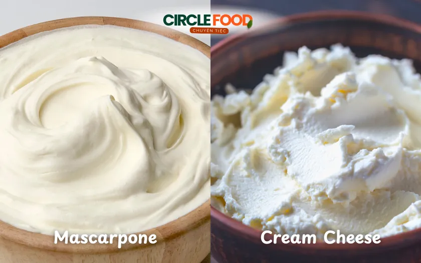 Mascarpone có kết cấu mịn và béo hơn Cream Cheese