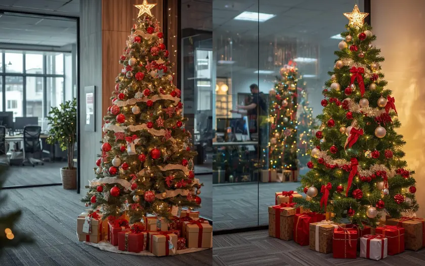 Trang trí Giáng sinh bằng cây thông là cách trang trí phổ biến, dễ áp dụng