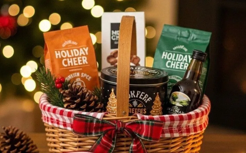 Giỏ quà đồ uống Giáng Sinh có gu