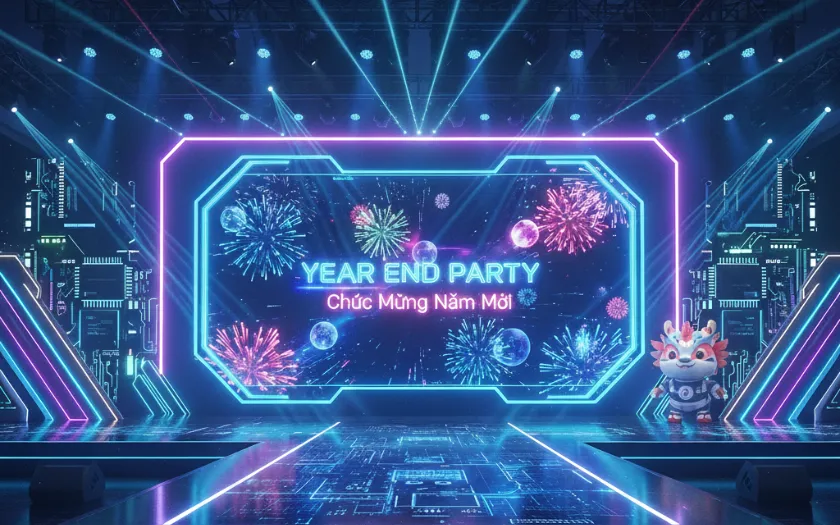 Không gian số hóa với sự kết hợp của hiệu ứng hologram và hệ thống đèn LED 