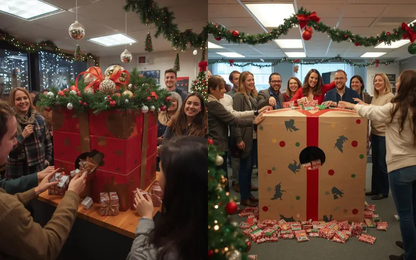 Mọi người bốc thăm tên người nhận, chuẩn bị quà bất ngờ và tặng vào đêm Noel