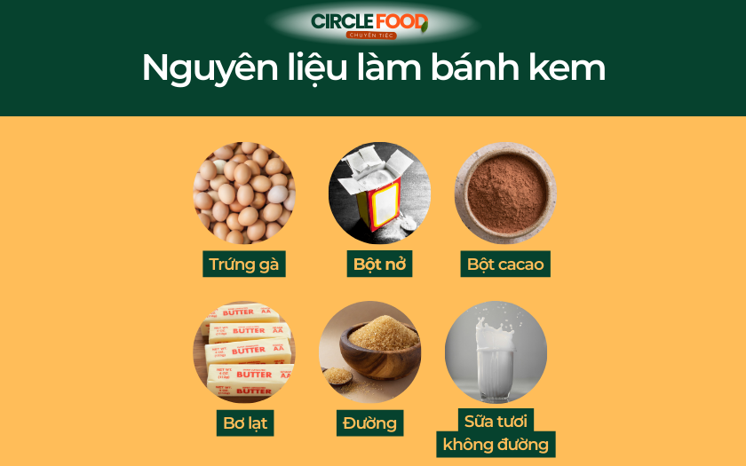 Nguyên liệu làm bánh kem Giáng sinh