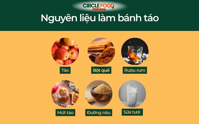 Nguyên liệu để làm bánh táo Giáng sinh