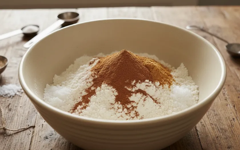 Hỗn hợp nguyên liệu khô để làm bánh quy gừng 