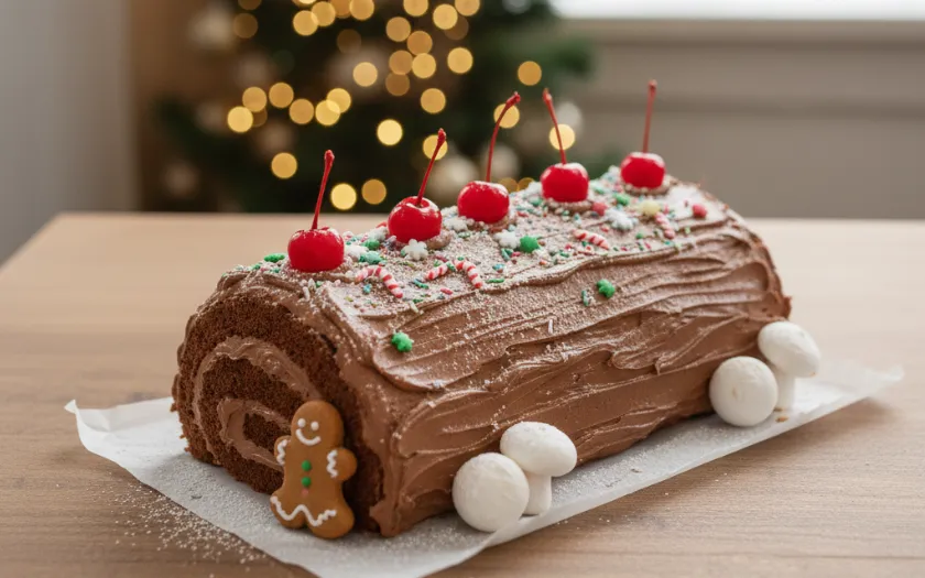 Trang trí bánh khúc cây Giáng sinh 