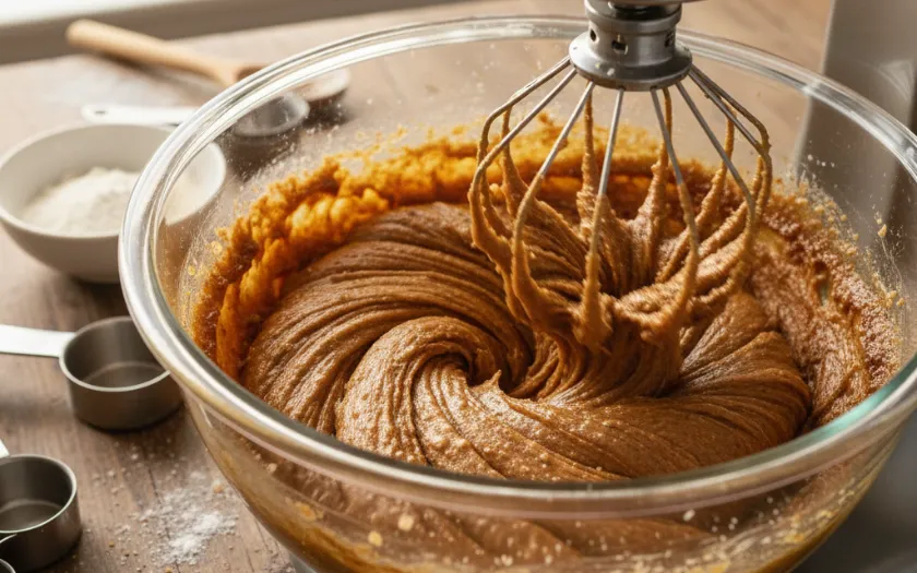 Hỗn hợp bơ đường được đánh đều 