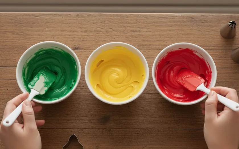 Hỗn hợp kem màu bắt mắt để chuẩn bị trang trí